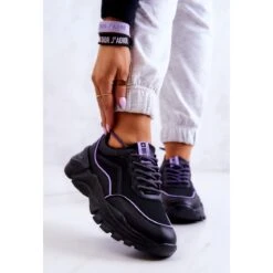 Memory Foam Big Star JJ274786 Chaussures De Sport Noires Le Noir Violet