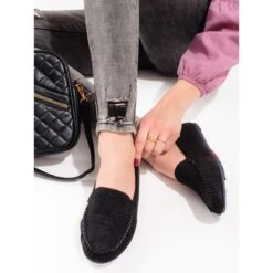 Mocassins Ajourés Shelovet Noirs Femme Le Noir