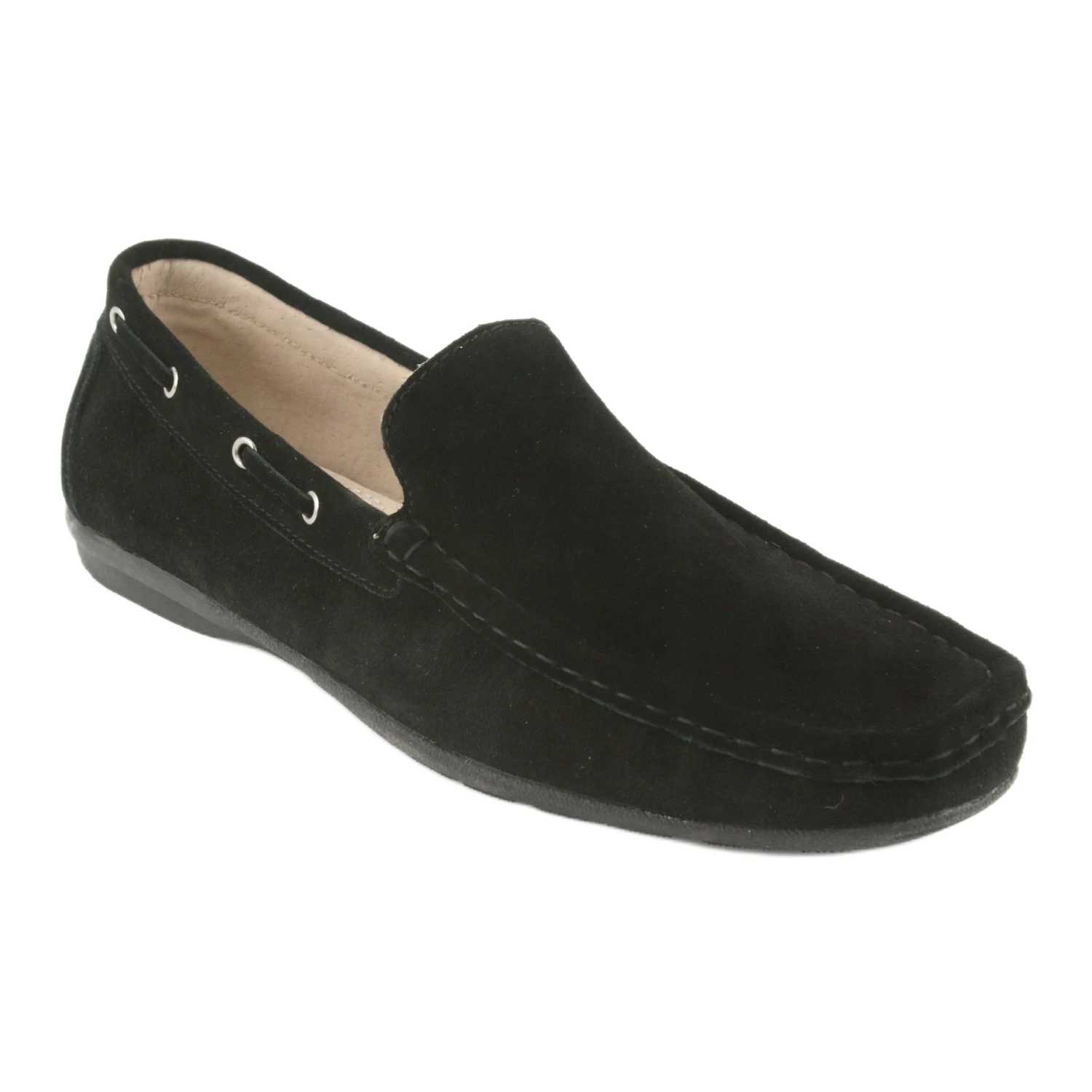 Mocassins American Club JK01 En Daim Noir Le Noir