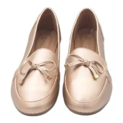 Mocassins Ballerines En Cuir Doré 9F175 D'or