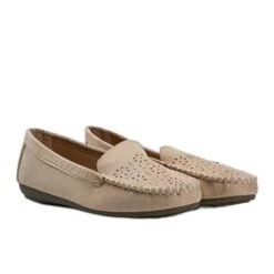 Mocassins Beiges à Bout Ajouré Justine