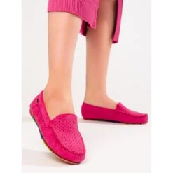Mocassins Confortables En Daim Rose Shelovet