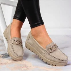 Mocassins En Cuir Pour Femmes Sur La Plate-forme Beige Filippo DP3334