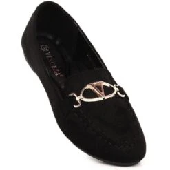 Mocassins En Daim Noir Pour Femme Vinceza 2227 Le Noir