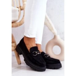 Mocassins En Daim Pour Femmes La.Fi Black Willows Le Noir