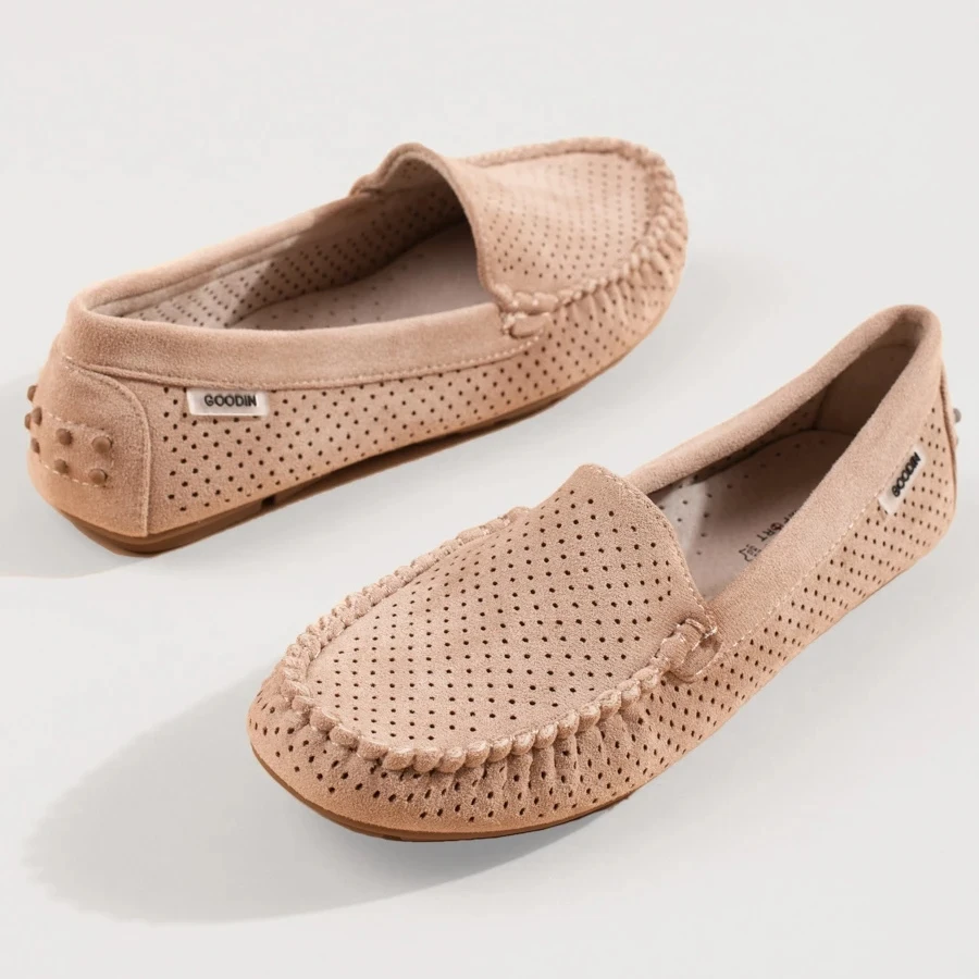 Mocassins Femme Ajourés Shelovet élastique Beige – Image 4