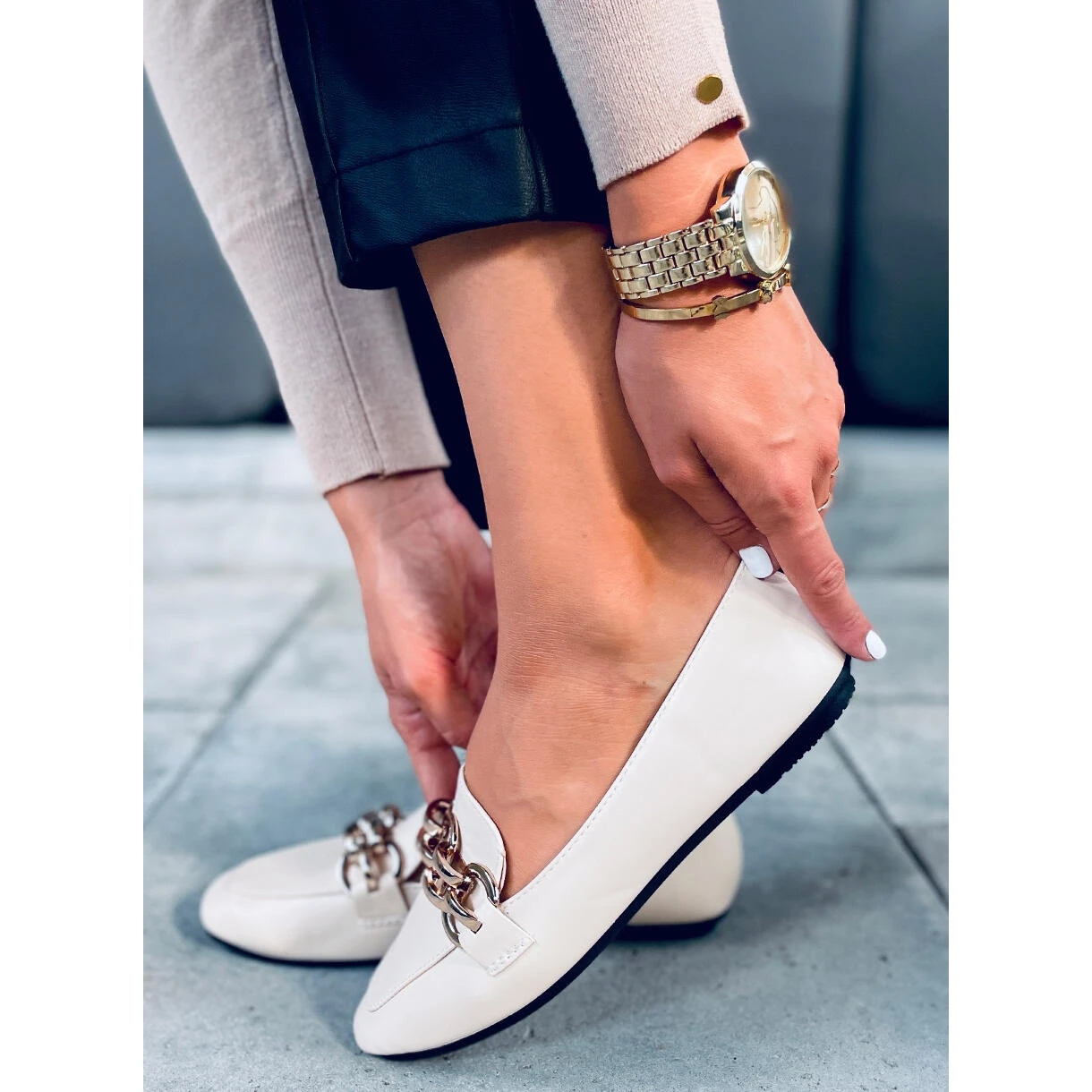 Mocassins Femme Bianca Beige – Image 4