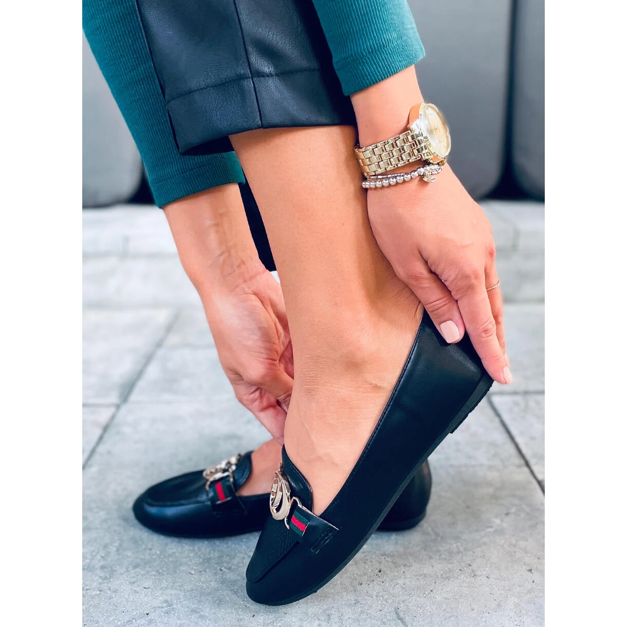 Mocassins Femme Crystal Black Le Noir