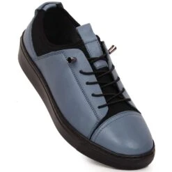 Mocassins Femme En Cuir Léger Bleu T.Sokolski W22-351