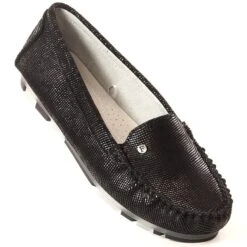 Mocassins Femme En Cuir Noir Brillant Filippo DP2037 Le Noir