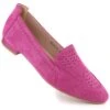 Mocassins Femme En Daim Ajouré Fushia Jezzi ASA151-18 Rose