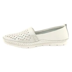Mocassins Femme Evento 21PB32-3613 Blanc Et Argent Blanche
