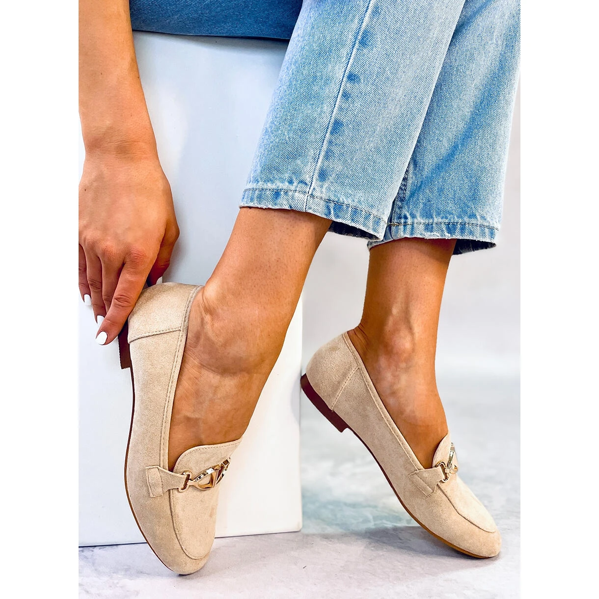 Mocassins Femme Freda Beige