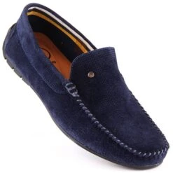 Mocassins Homme Cuir Daim Bleu Marine Filippo MP923