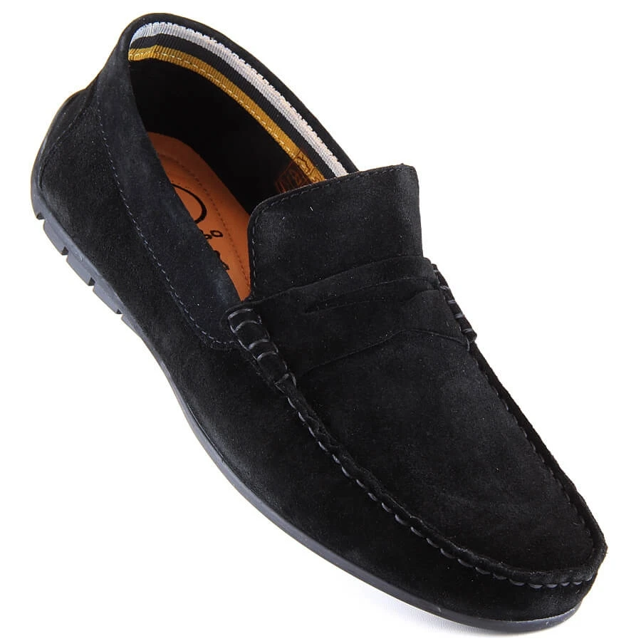 Mocassins Homme Cuir Daim Noir Filippo MP921 Le Noir