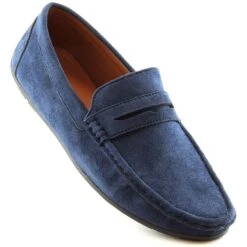 Mocassins Homme En Daim Bleu Marine McKeylor 2259