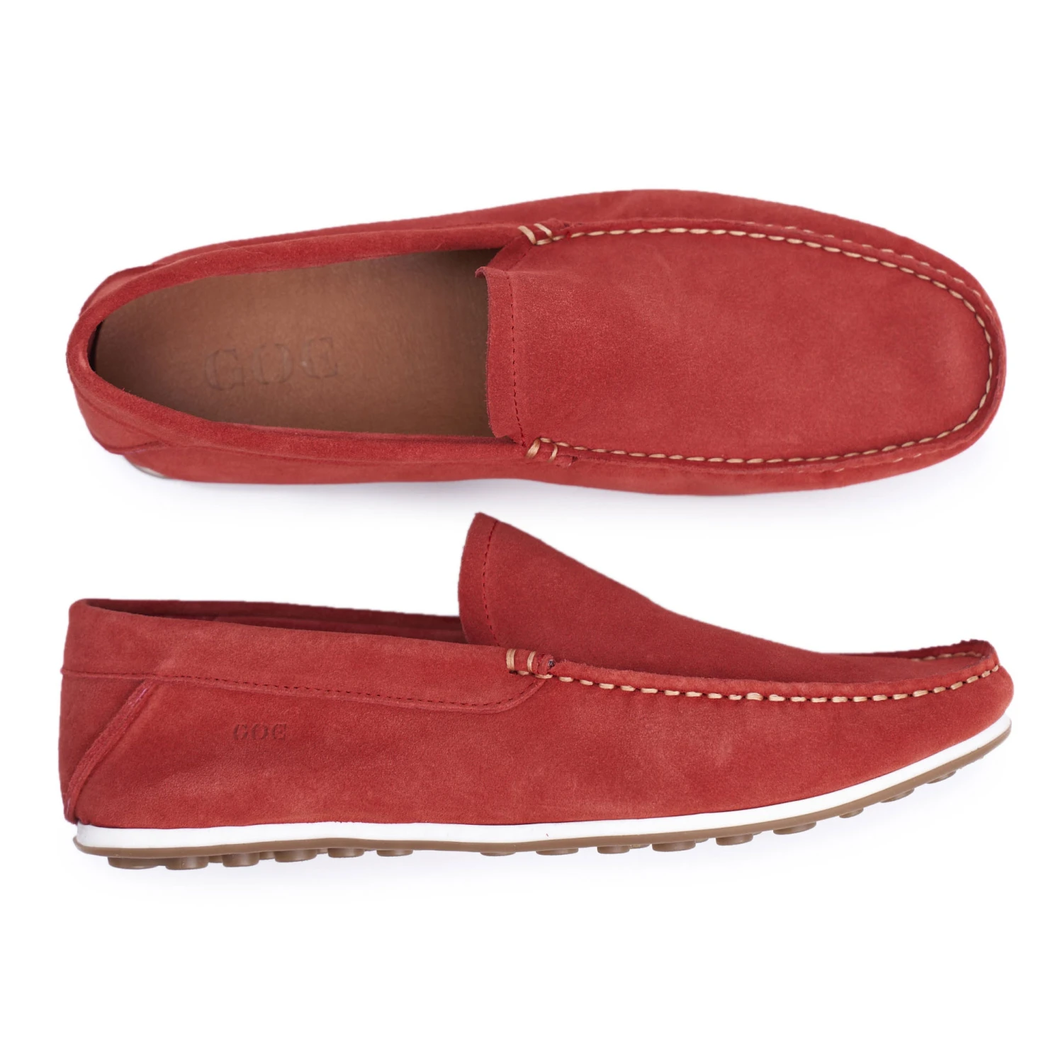 Mocassins Homme GOE Nubuck Rouge FF1N3055 – Image 6