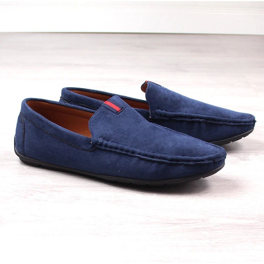 Mocassins Hommes Chaussures à Enfiler En Daim Bleu Marine McKeylor 2260 – Image 2