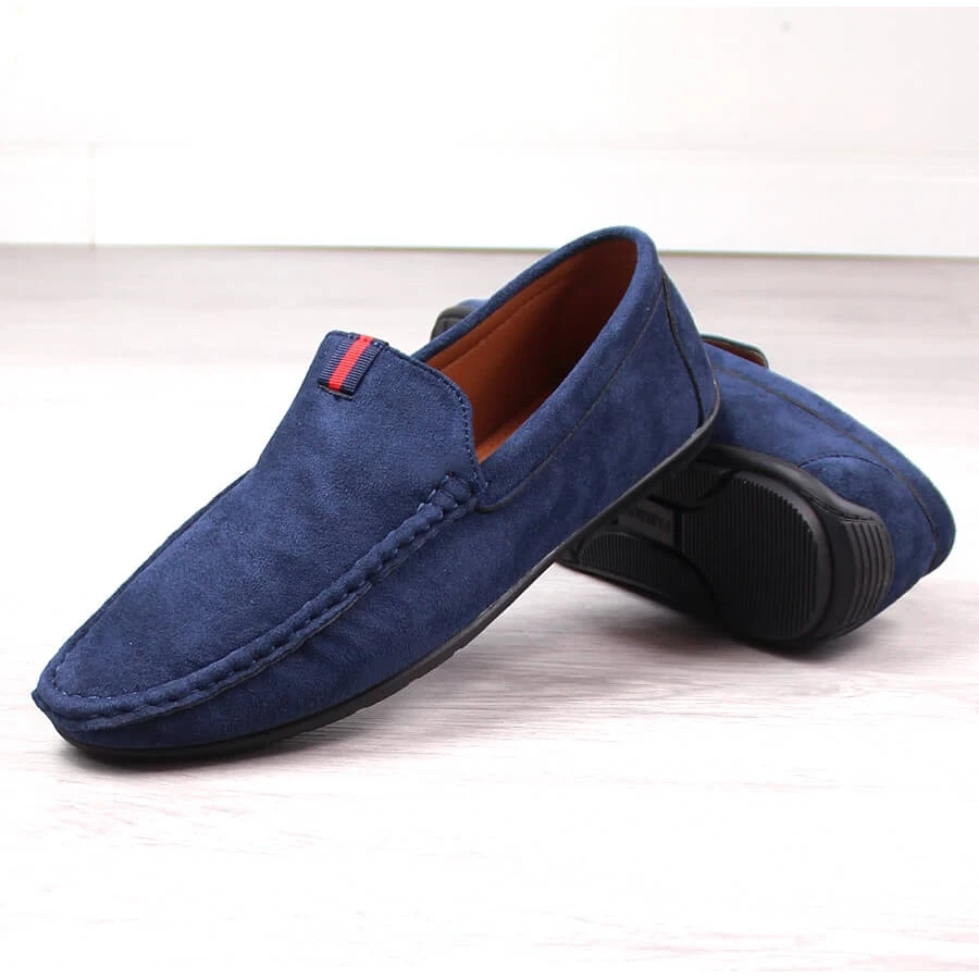 Mocassins Hommes Chaussures à Enfiler En Daim Bleu Marine McKeylor 2260 – Image 5