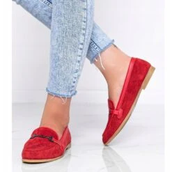 Mocassins Juliette En éco Daim Rouge