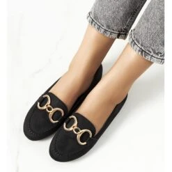 Mocassins Noirs à Boucle Castor Le Noir