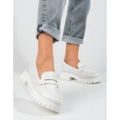 Mocassins Plateforme Shelovet Femme Blancs Blanche