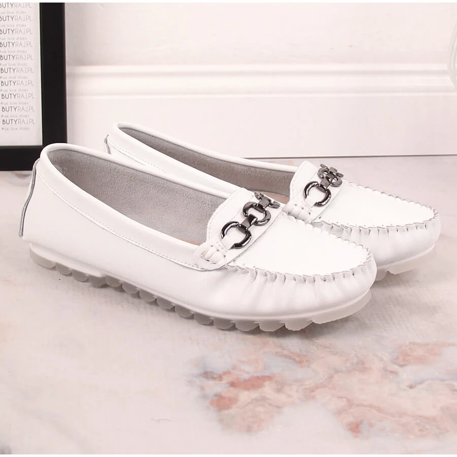 Mocassins Plats Femme Cuir Blanc Vinceza SG23-7834 Blanche – Image 6