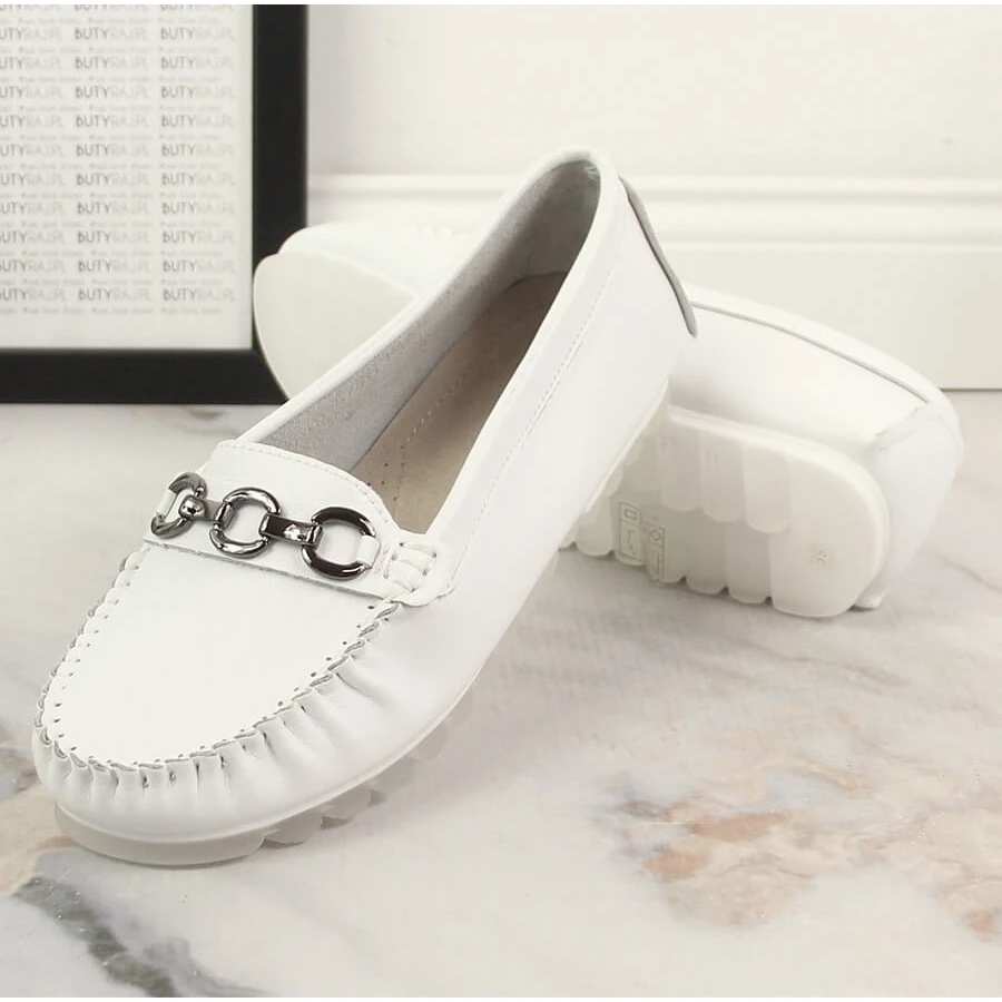 Mocassins Plats Femme Cuir Blanc Vinceza SG23-7834 Blanche – Image 7