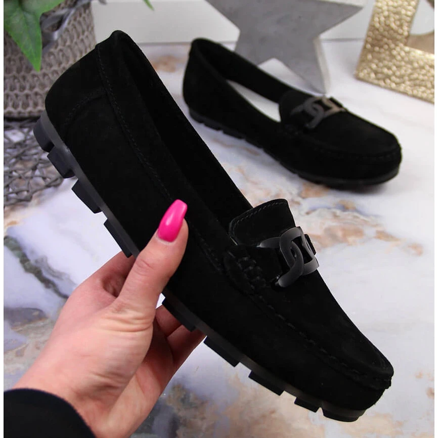 Mocassins Plats Femme Cuir Noir Filippo DP3630 Le Noir – Image 2