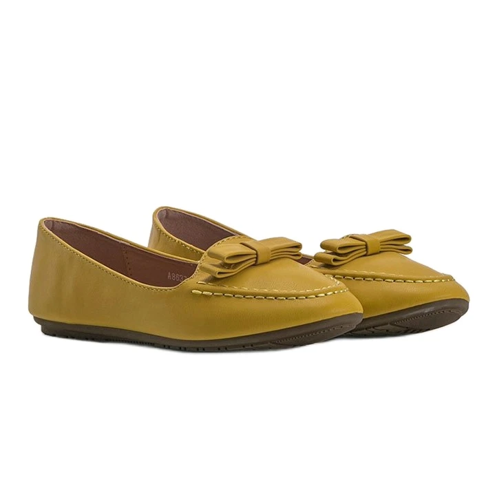 Mocassins Pour Femmes Jaunes Avec Un Nœud Ingrid