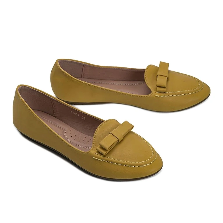 Mocassins Pour Femmes Jaunes Avec Un Nœud Ingrid – Image 2