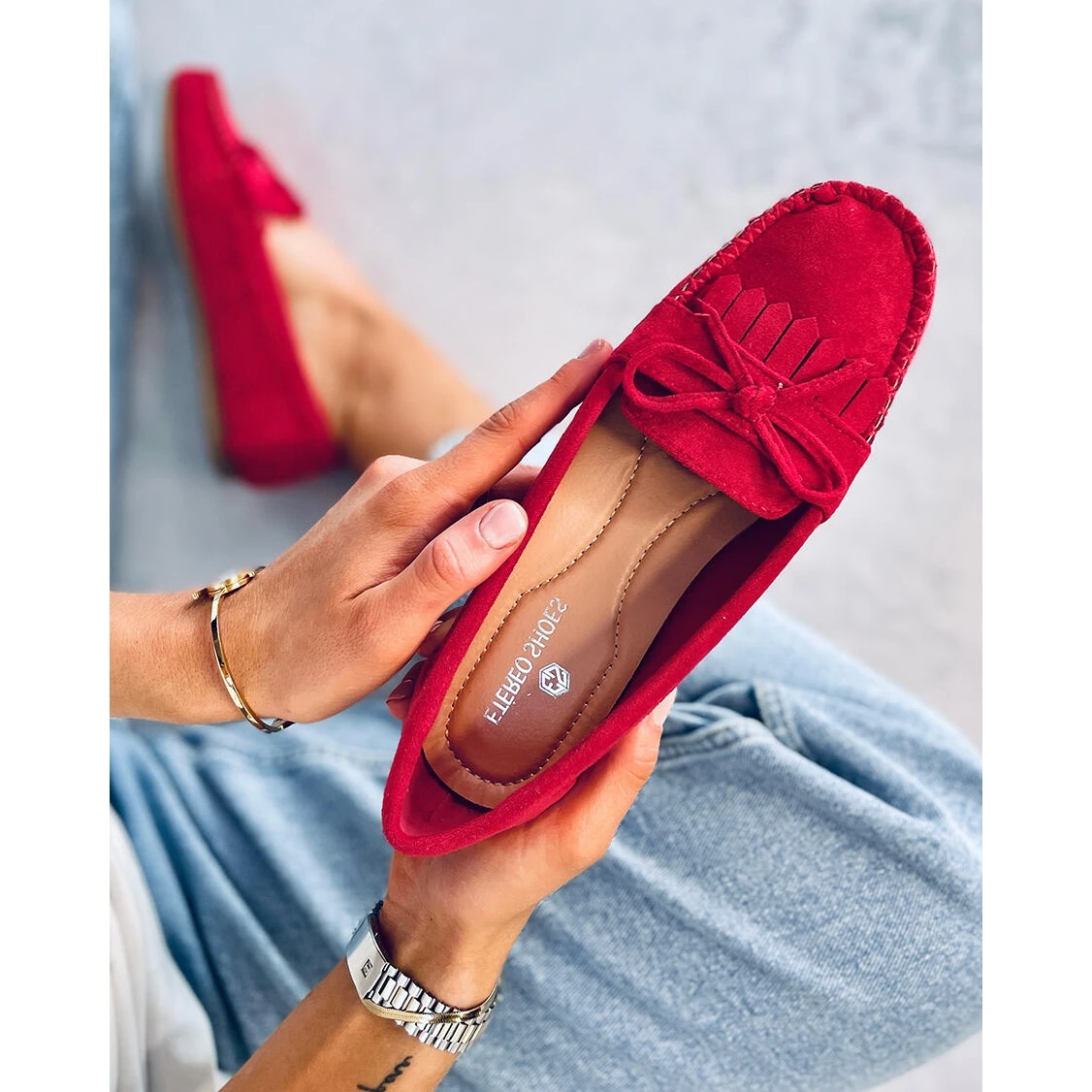 Mocassins Quest Red Pour Femmes Rouge – Image 3