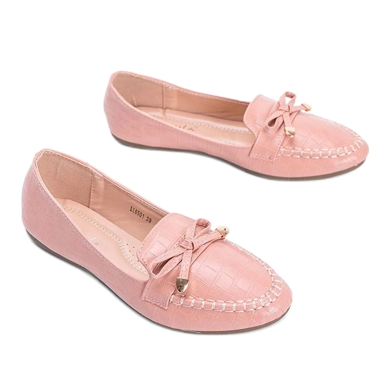 Mocassins Roses à Motif Peau De Crocodile De Miriam – Image 2