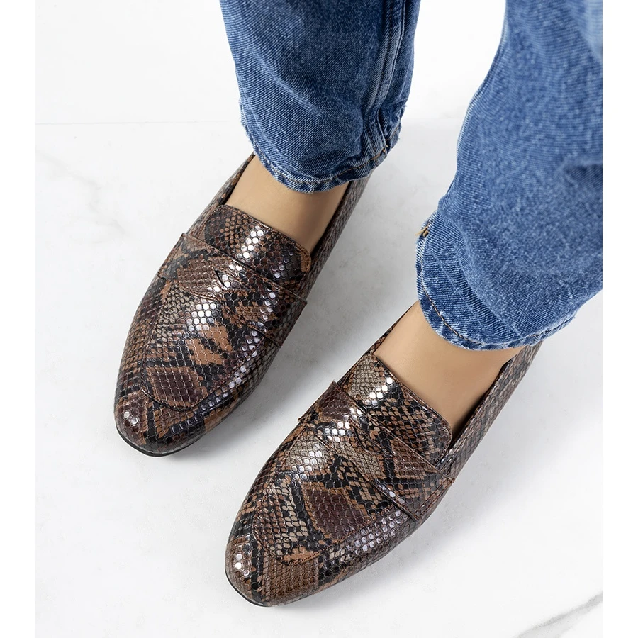 Mocassins Serpents Marron Brun Le Noir