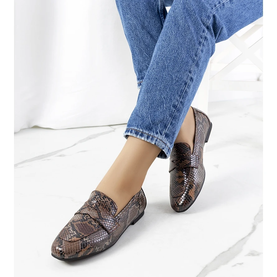 Mocassins Serpents Marron Brun Le Noir – Image 2