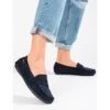 Mocassins Shelovet Bleu Marine Confortables à Enfiler Pour Femmes