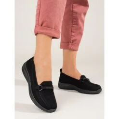 Mocassins Textile Femme Shelovet Noirs Le Noir