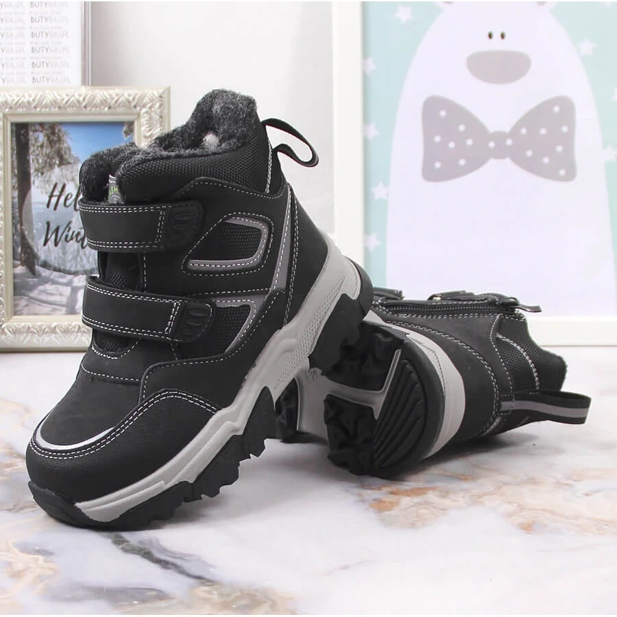 News Bottes D'hiver Pour Garçons, Isolées Avec De La Laine De Mouton, Noires Le Noir – Image 3