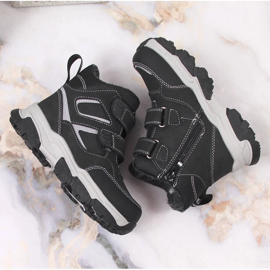 News Bottes D'hiver Pour Garçons, Isolées Avec De La Laine De Mouton, Noires Le Noir – Image 4