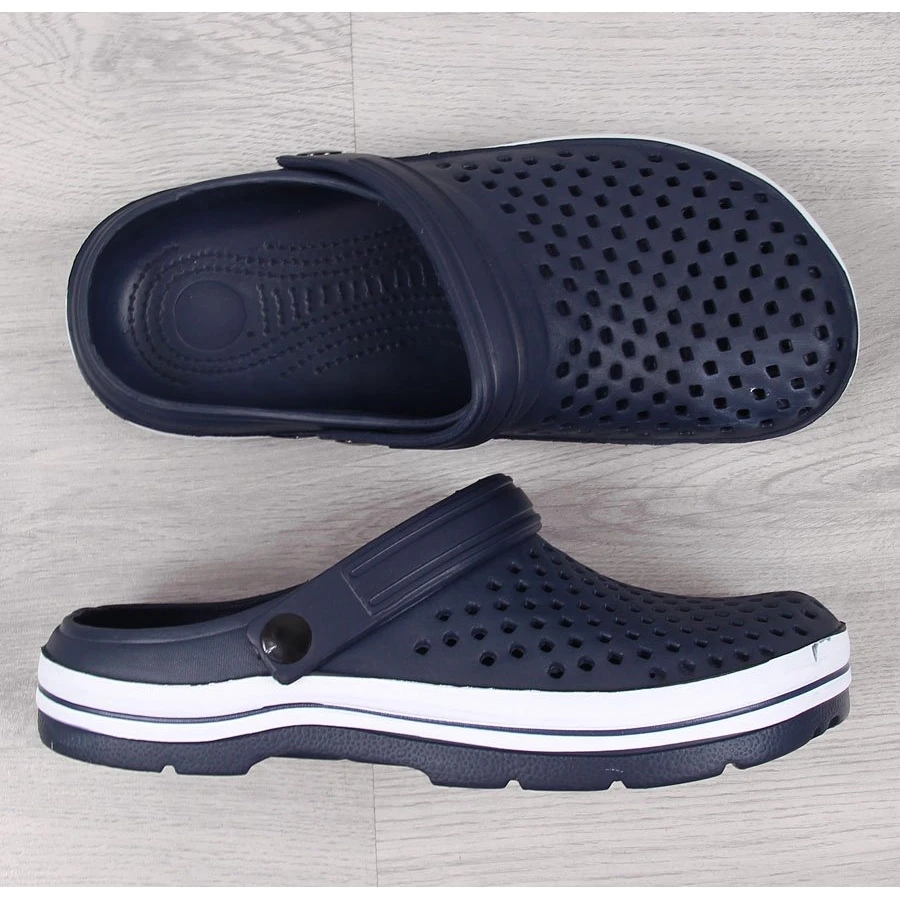 News Chaussons Ajourés En Mousse Bleu Marine Pour Homme