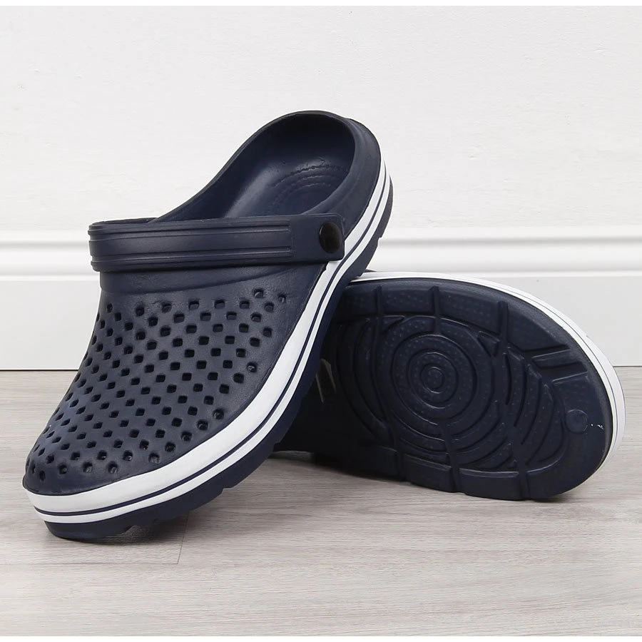 News Chaussons Ajourés En Mousse Bleu Marine Pour Homme – Image 2