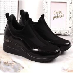 News Chaussures Compensées Femme Noir Vinceza 4000 Le Noir