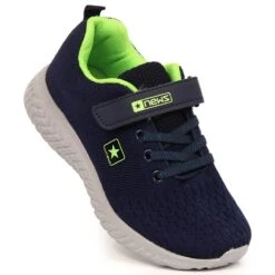 News Chaussures De Sport Pour Enfants Avec Velcro, Bleu Marine