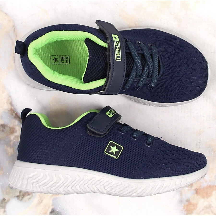 News Chaussures De Sport Pour Enfants Avec Velcro, Bleu Marine – Image 4