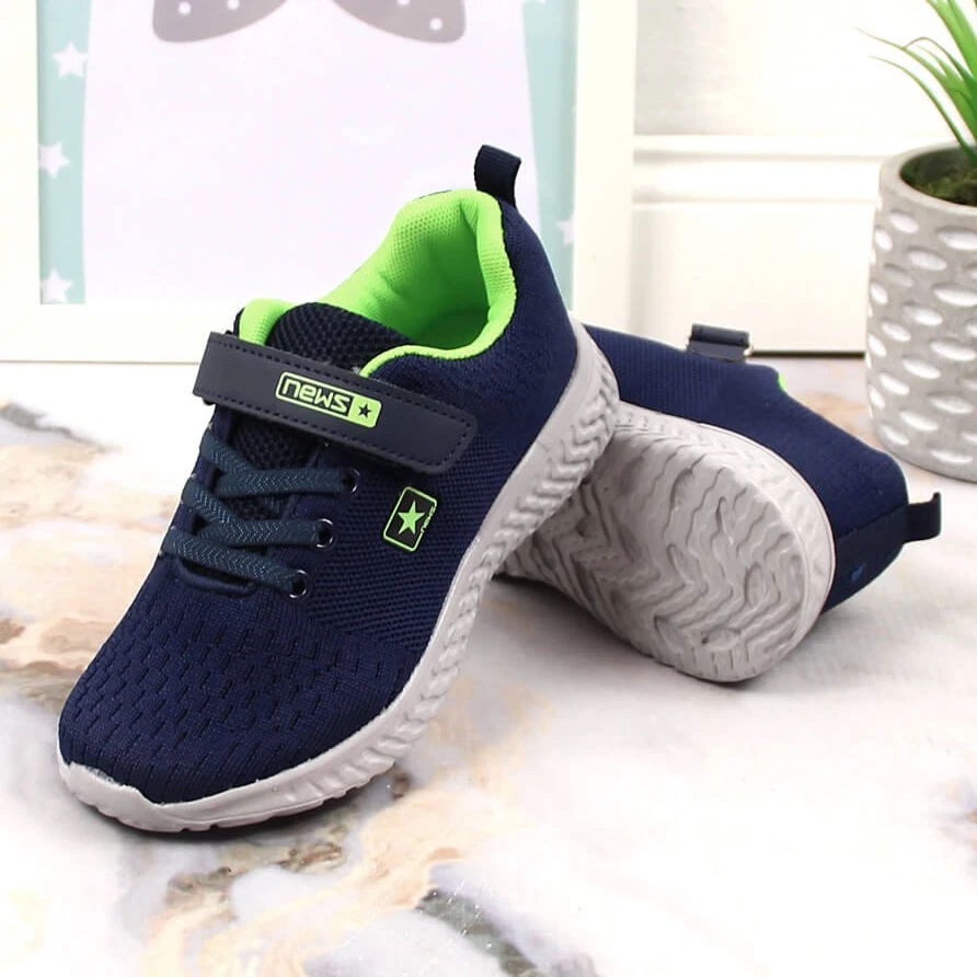 News Chaussures De Sport Pour Enfants Avec Velcro, Bleu Marine – Image 5