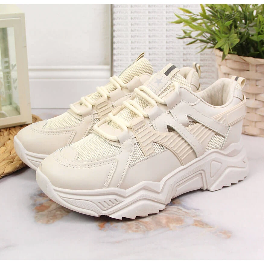 News Chaussures De Sport Pour Femmes Sur Semelle épaisse, Beige – Image 4