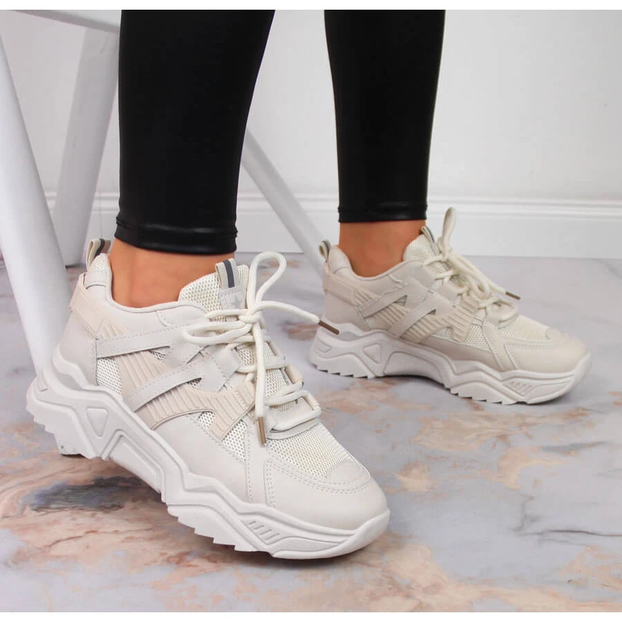 News Chaussures De Sport Pour Femmes Sur Semelle épaisse, Beige – Image 5