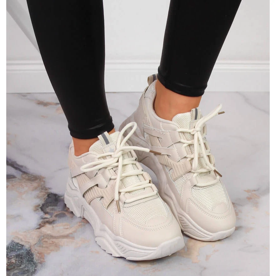 News Chaussures De Sport Pour Femmes Sur Semelle épaisse, Beige – Image 6