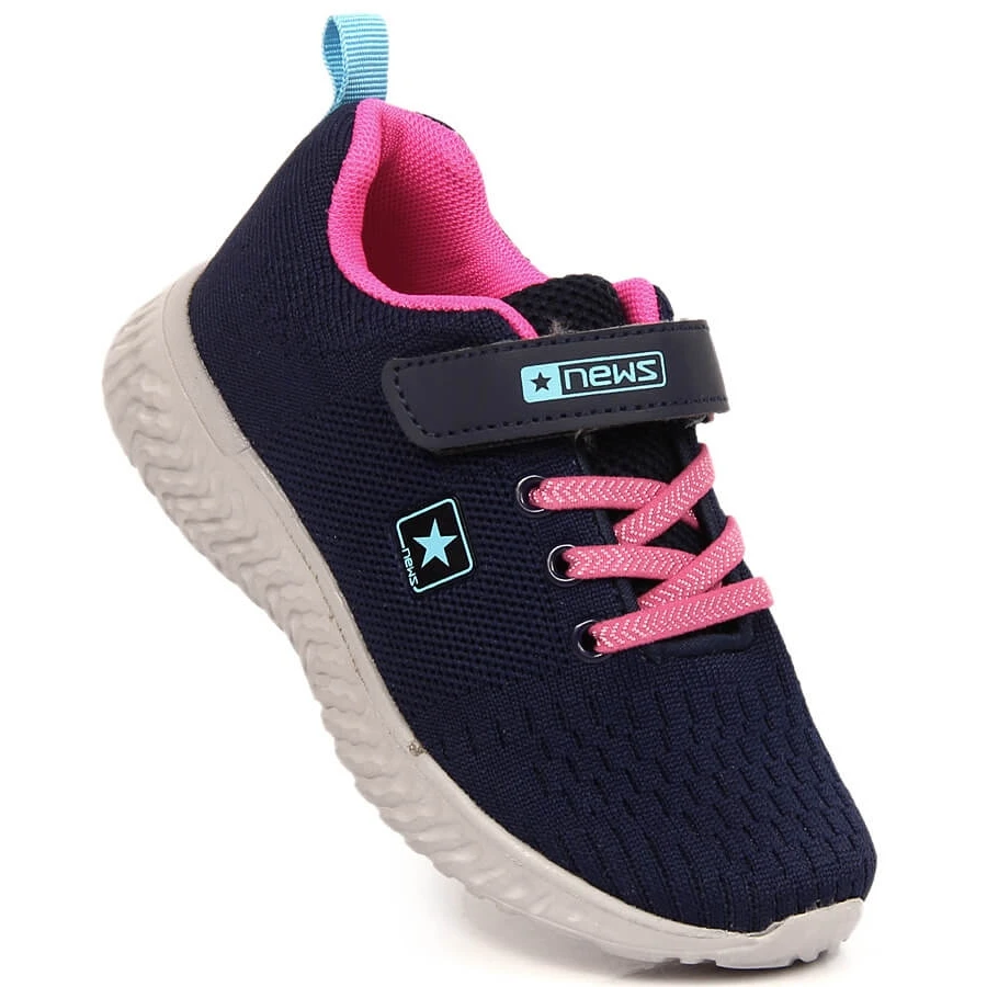 News Chaussures Sport Résille Bleu Marine Fille