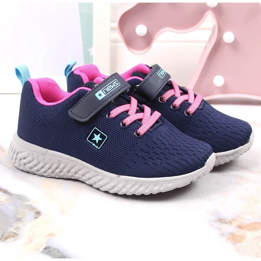 News Chaussures Sport Résille Bleu Marine Fille – Image 3